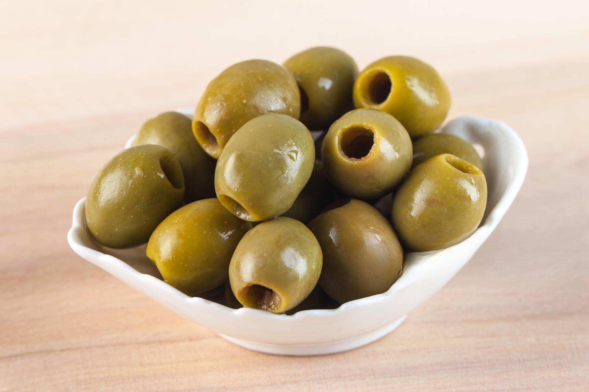 pitted green olives